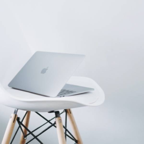 Laptop on the chair