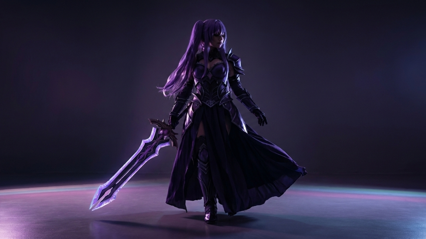 Tohka Yatogami Spirit form full cosplay with armored dress and Sandalphon sword prop