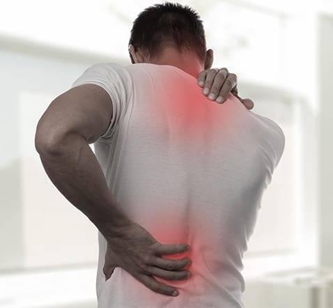 A picture of a man with back pain