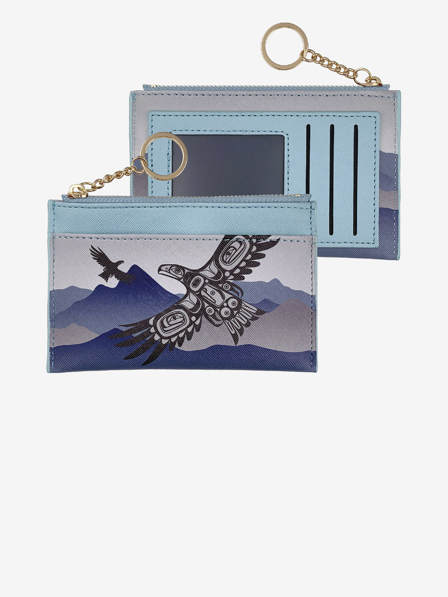 Hummingbird (Nenookaasi) Zippered Card Wallet by Storm Angeconeb