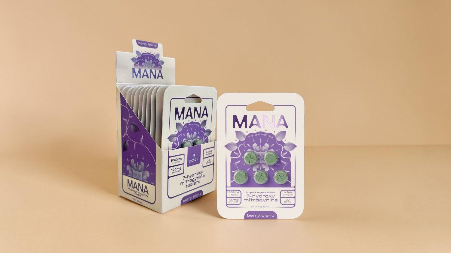 Box and cards of a game with purple design on a light background.