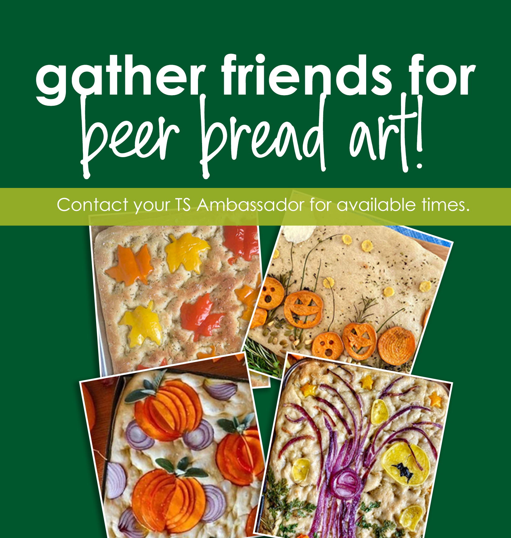 Gather friends for Beer Bread Art! Four Beer Bread Art creations with the text 