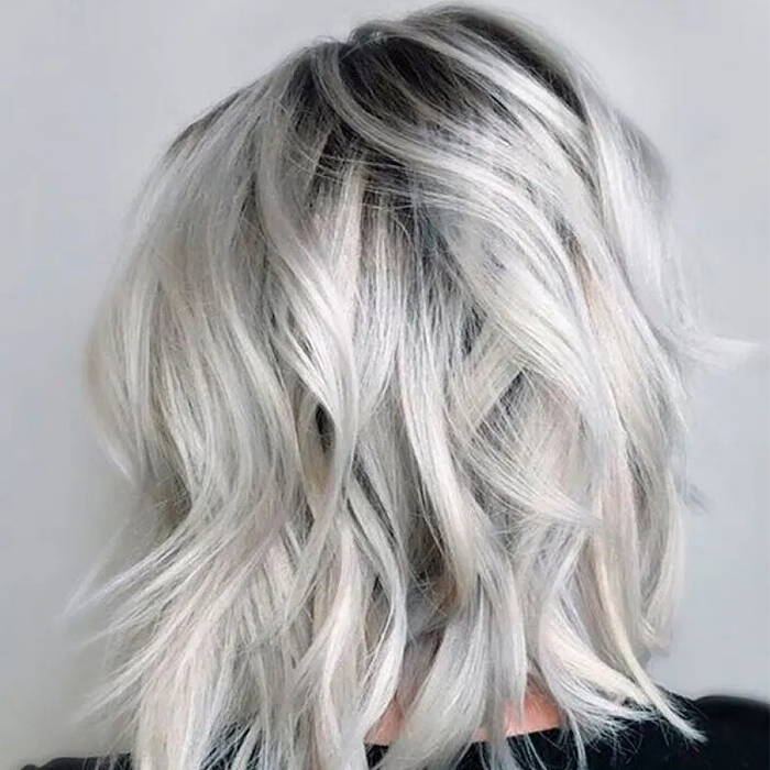 Black to White Short Ombre hair color ideas