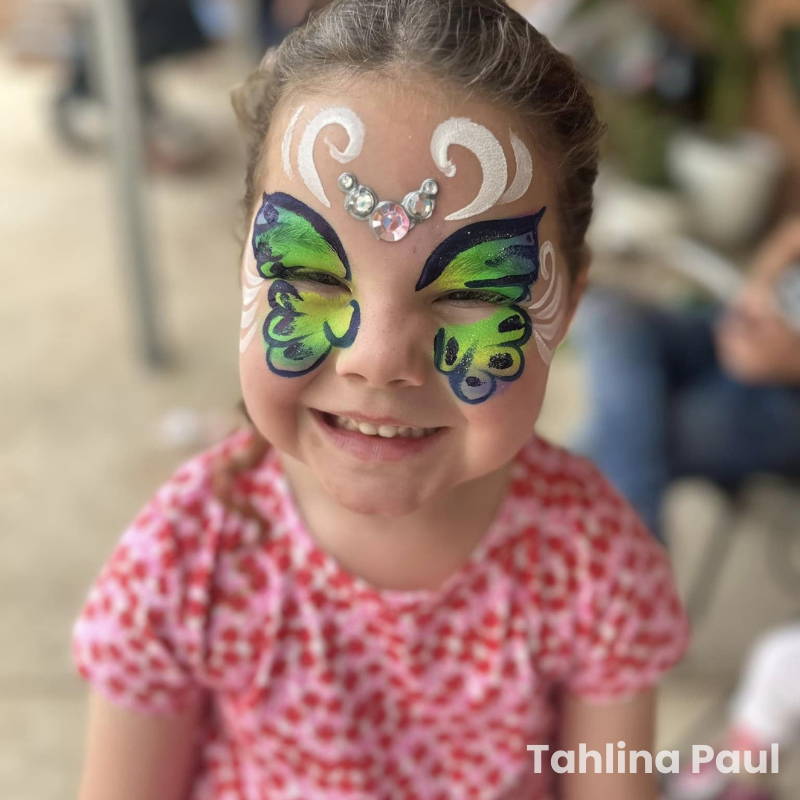 butterfly face paint easy green