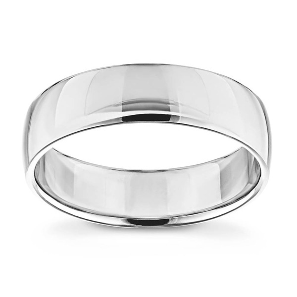 mens wedding band with smooth metal finish