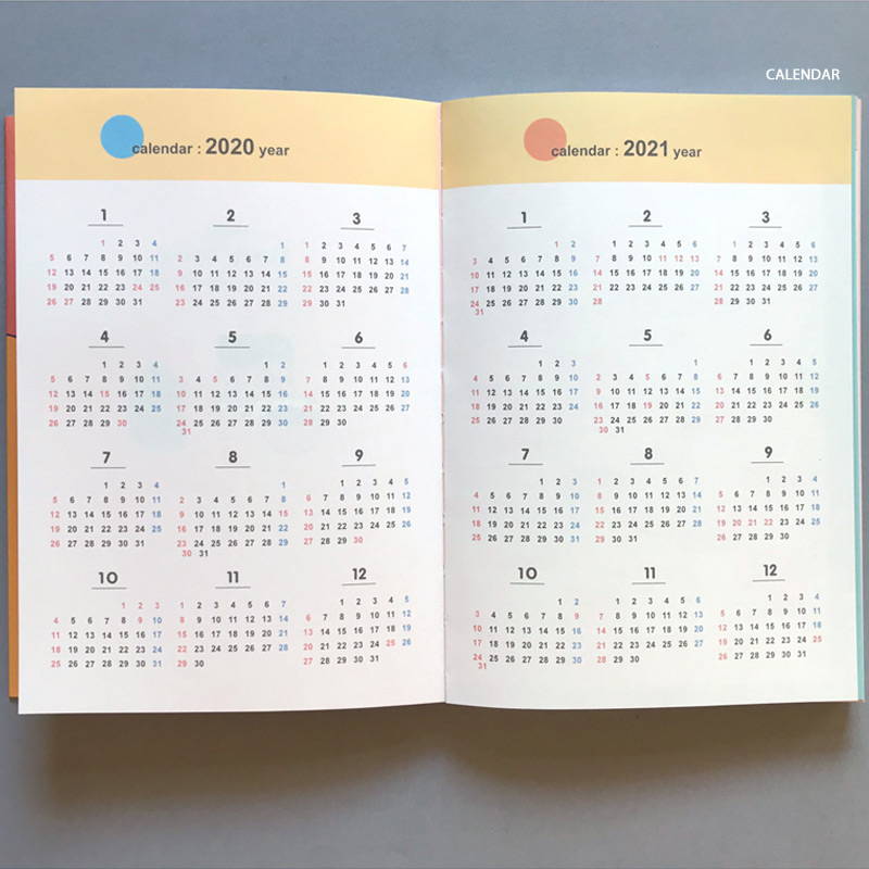 Calendar - Design Comma-B 2020 Today dated weekly diary planner