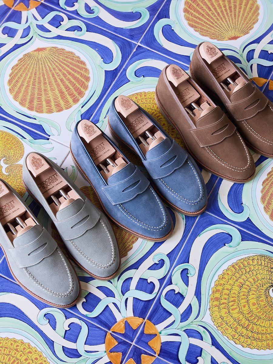 け*ー様 Crockett & Jones ネイビースエード レースアップシュー The