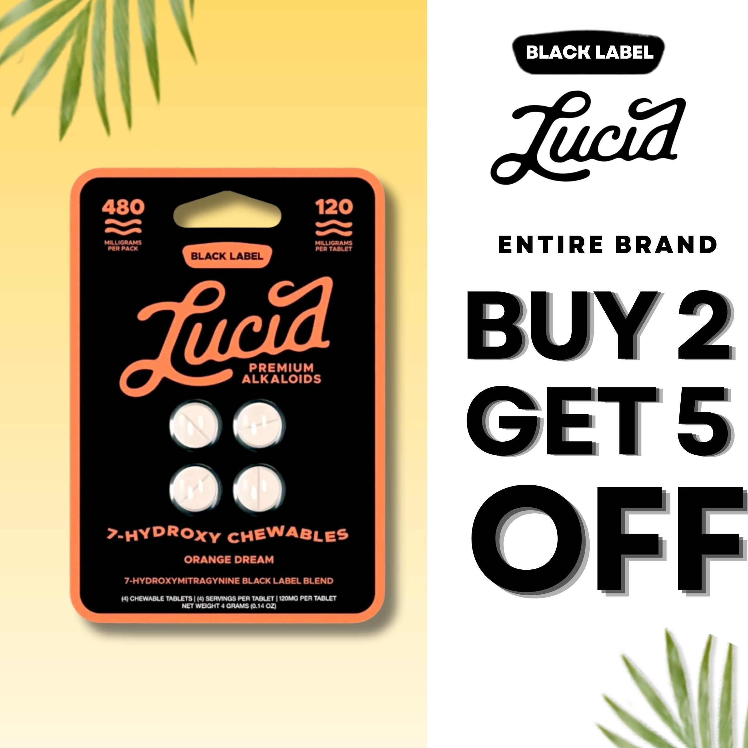 Lucid product packaging with promotional text: 