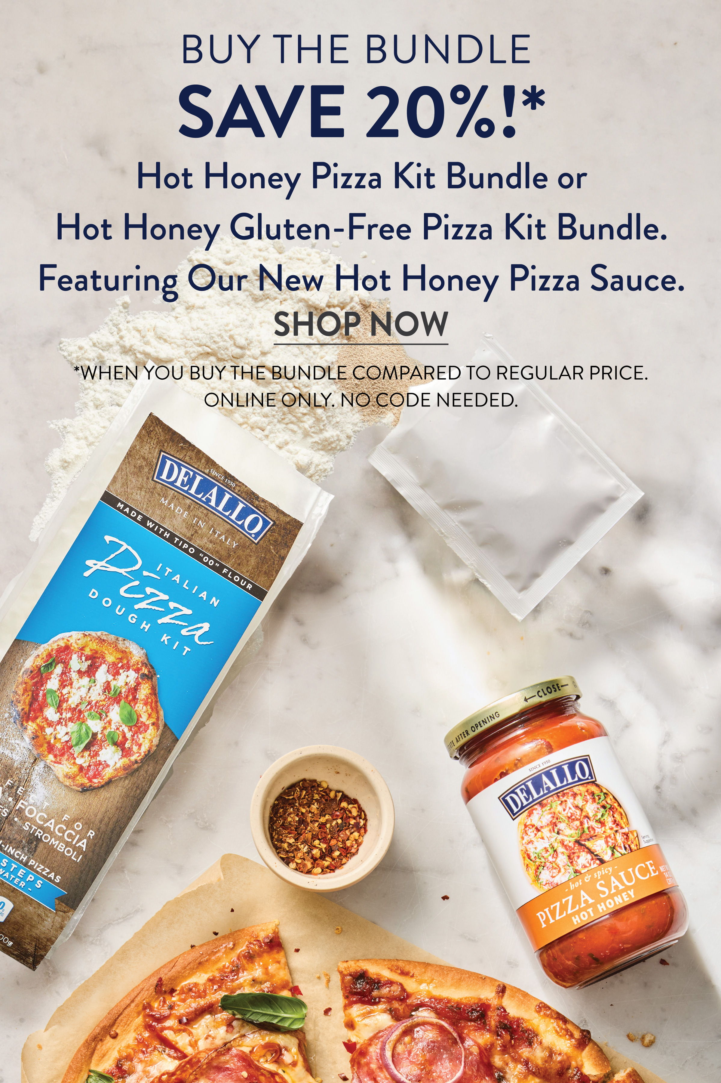 Promotional image for Hot Honey Pizza Kit Bundle with discount offer.