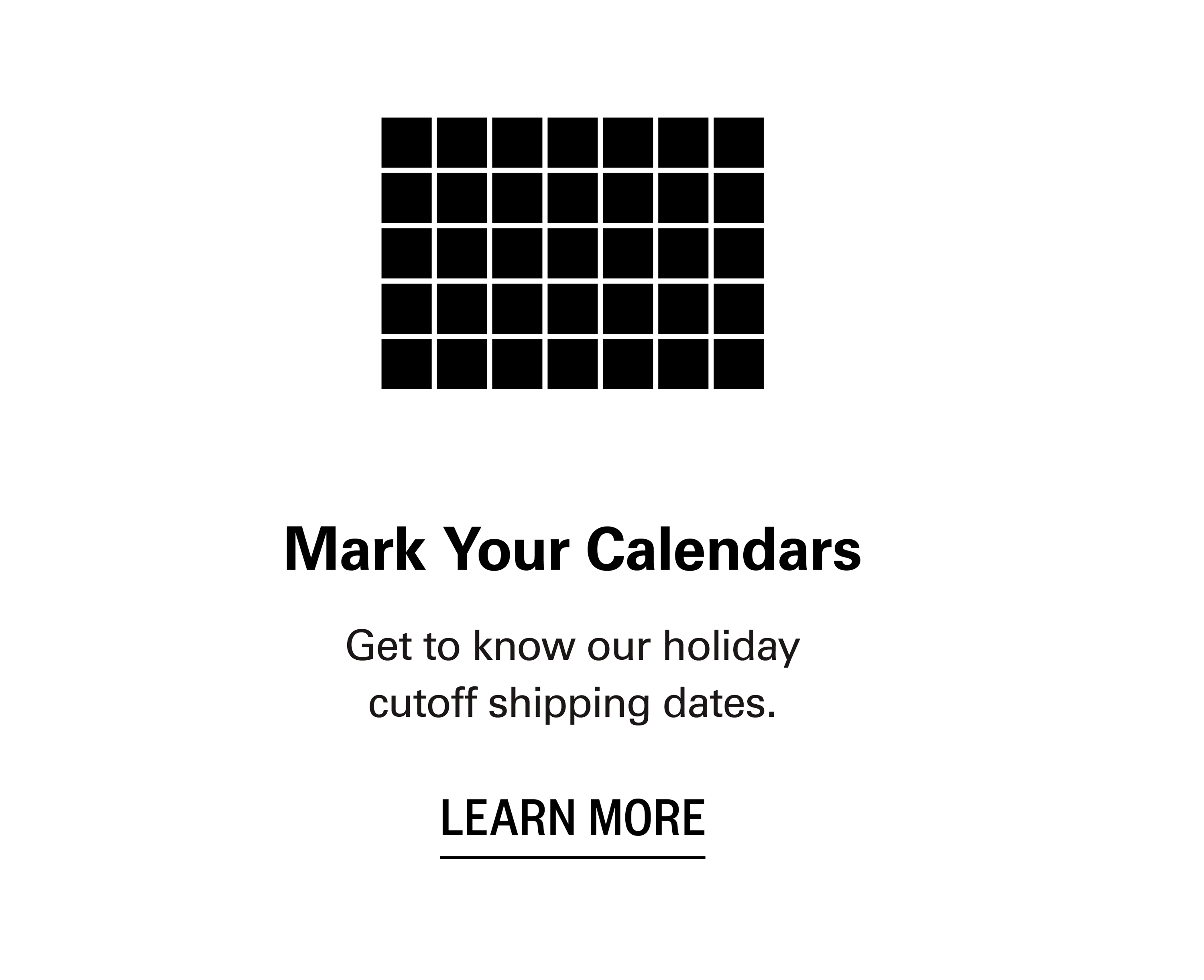 Holiday Shipping
