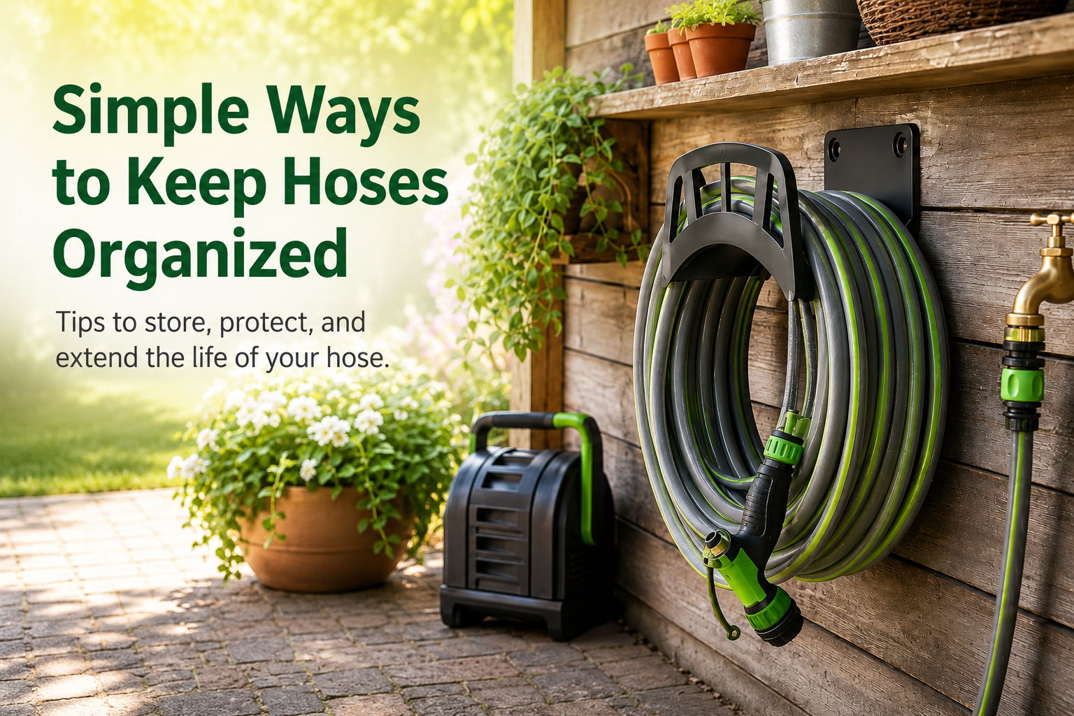 Simple ways to keep hoses organized; tips to store, protect, and extend hose life.