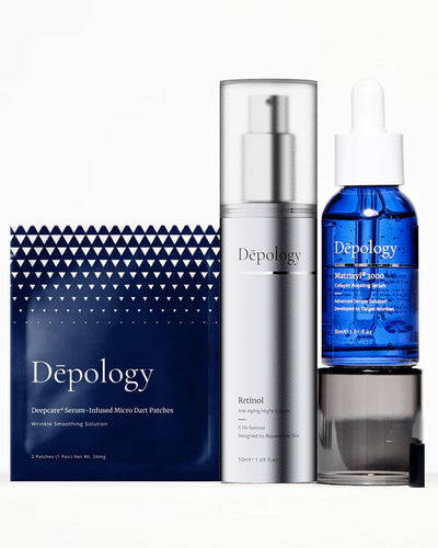 Depology anti aging trio set for simple skincare routine 