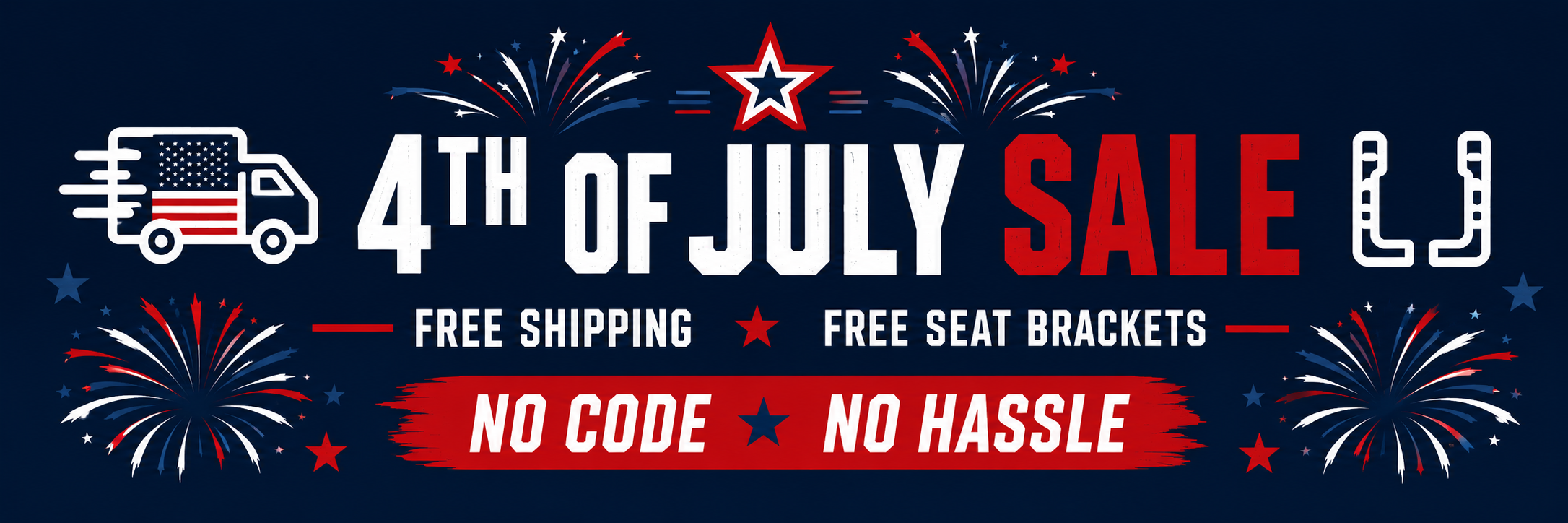 4th of July Sale with free shipping and no hassle.