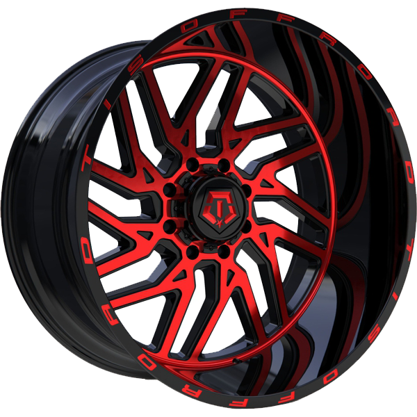 TIS 544 Red Milled Black Wheel