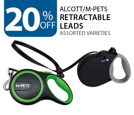 20% off Alcott and M-Pets Retractable Leads