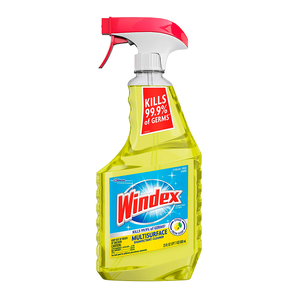 a windex multisurface disinfectant bottle