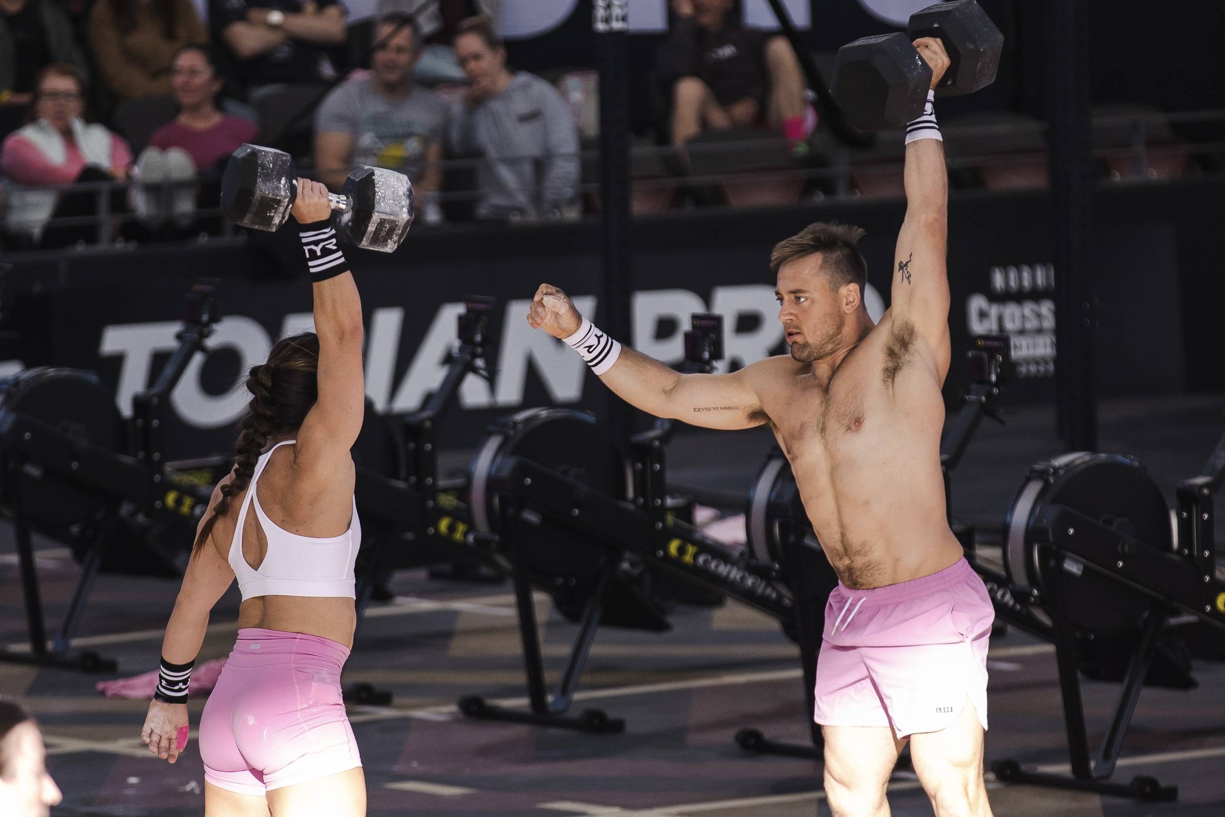 two people doing a crossfit workout