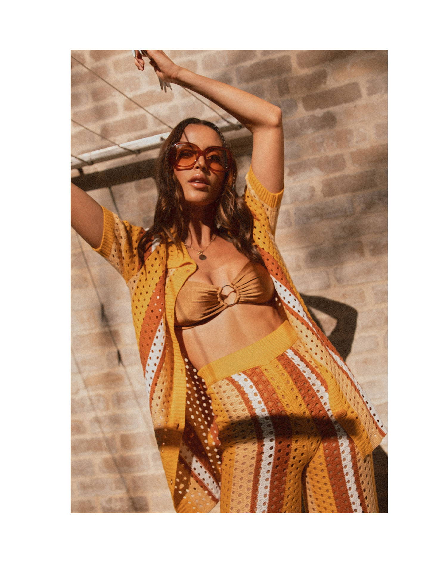 Life And Soul Crochet Shirt - Golden Hour Stripe