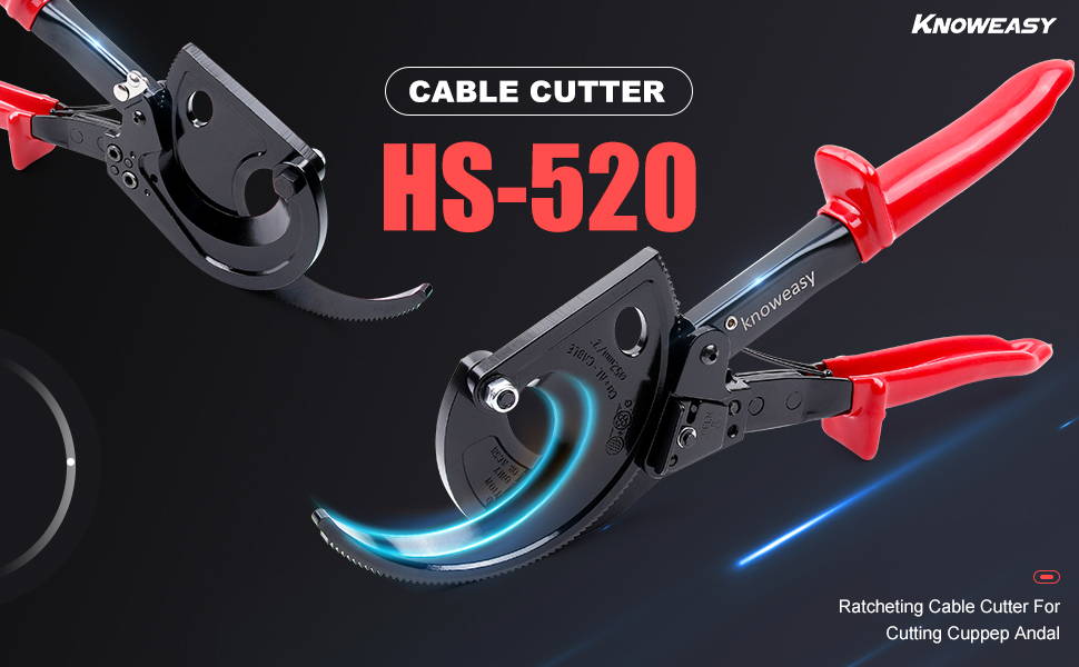 Cable Cutter,Knoweasy Heavy Duty Aluminum Copper Ratchet Cable Cutter, -  knoweasy