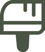 Icon of a paintbrush with paint dripping.