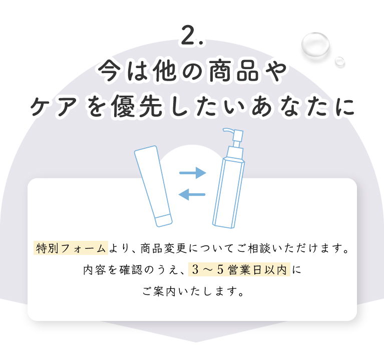 2.今は他の商品やケアを優先したいあなたに