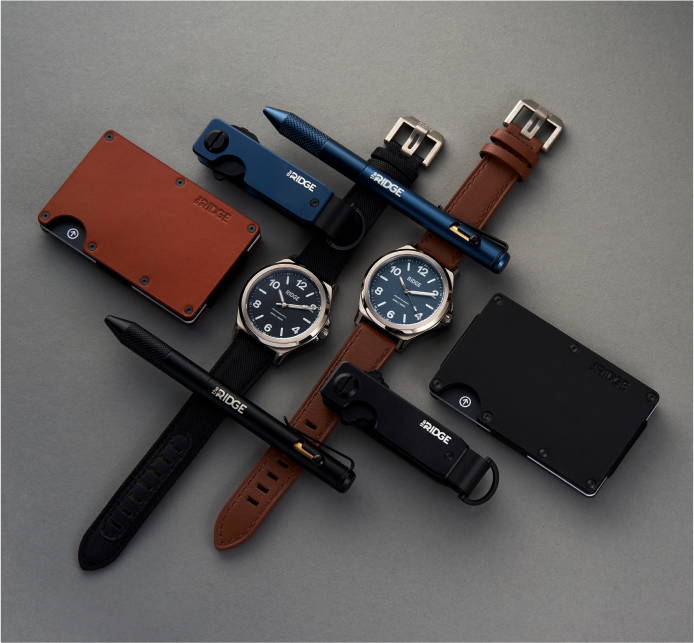 ridge titanium field watches paired with different ridge products