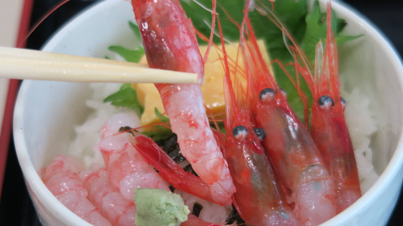 甘エビ　南蛮エビ　丼ぶり