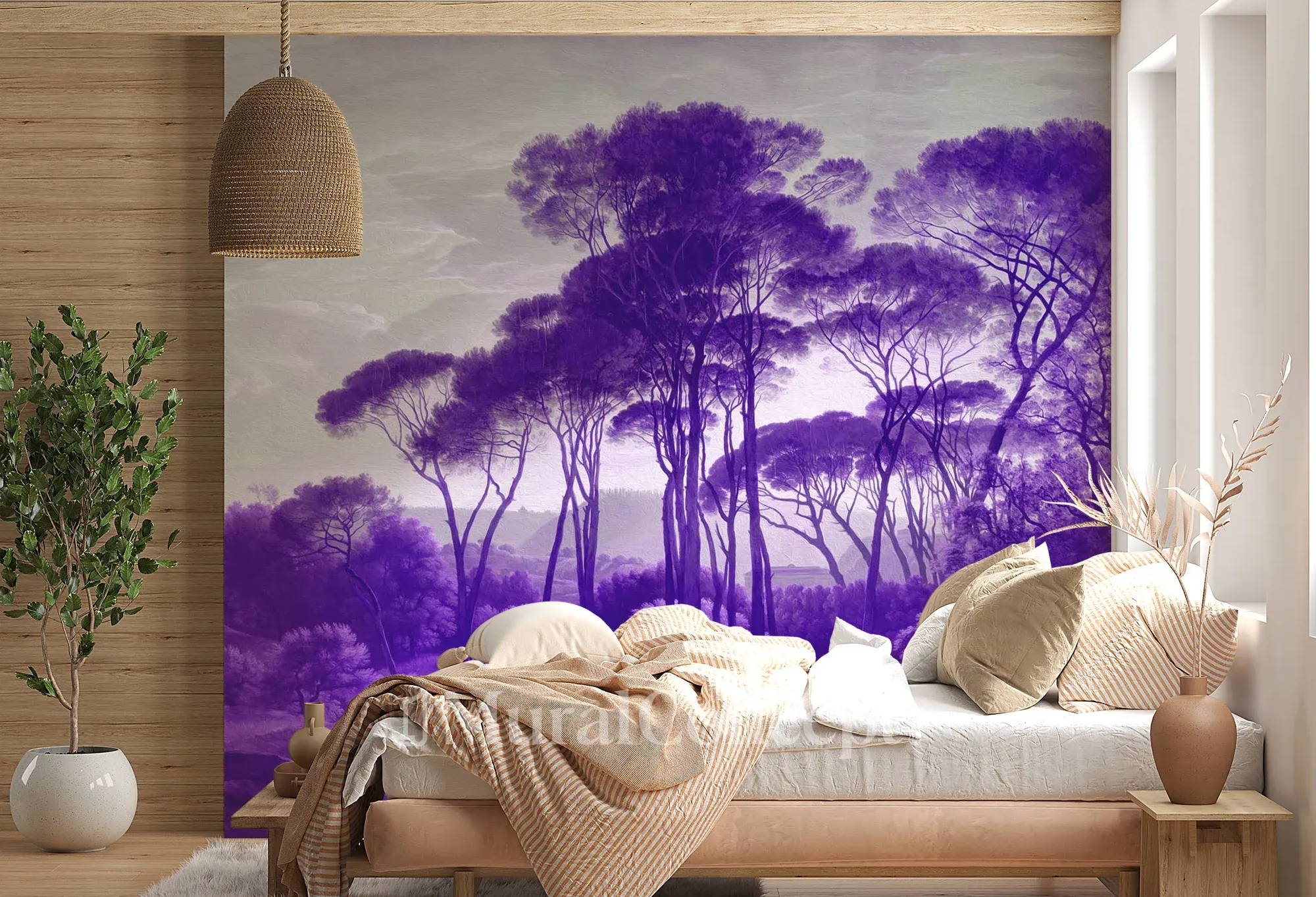 papier peint paysage historique italien violet