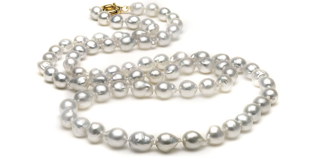 Baroque White South Sea Pearl Rope Necklace