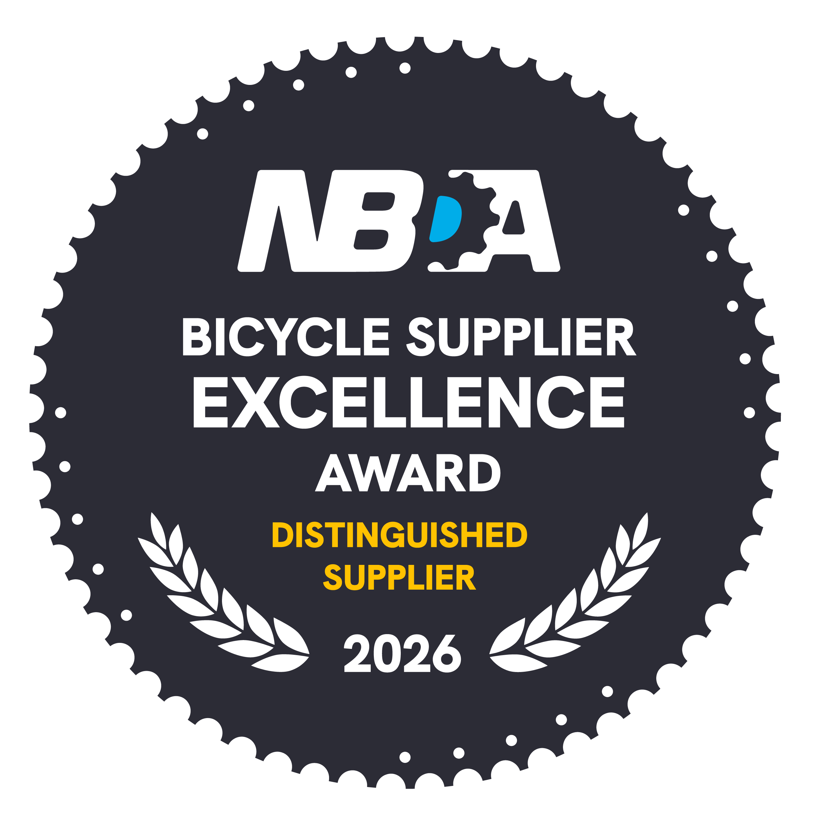 NBA Bicycle Supplier Excellence Award 2026 Distinguished Supplier badge.