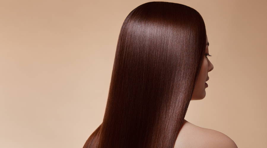 woman with smooth straight hair