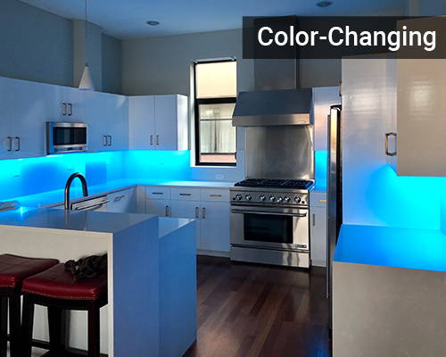 color-changing under cabinet lighting