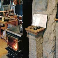 interior image of a home with a wood stove