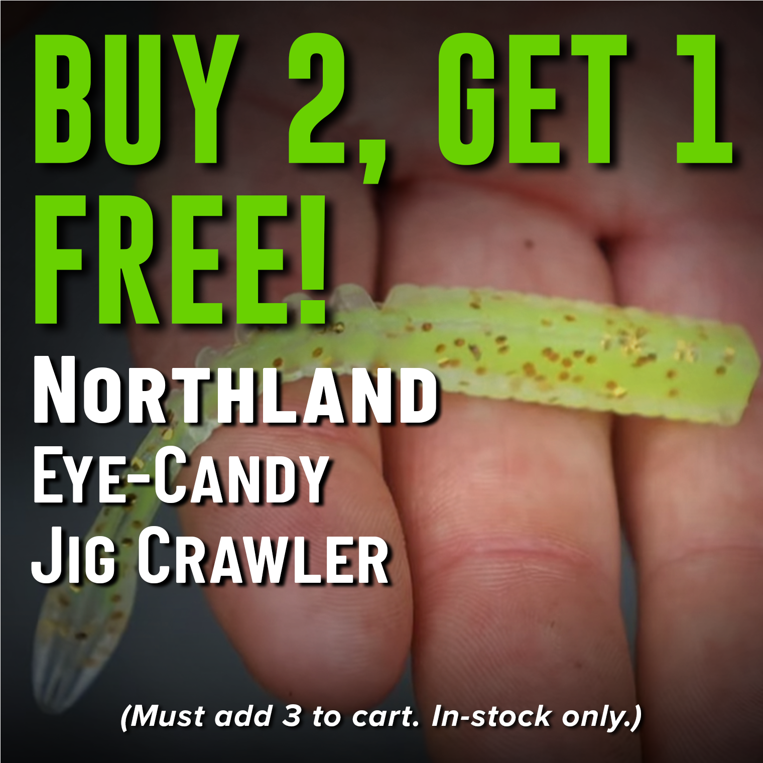 Buy 2, Get 1 Free! Norhtland Eye-Candy Jig Crawler (Must add 3 to cart. In-stock only.)