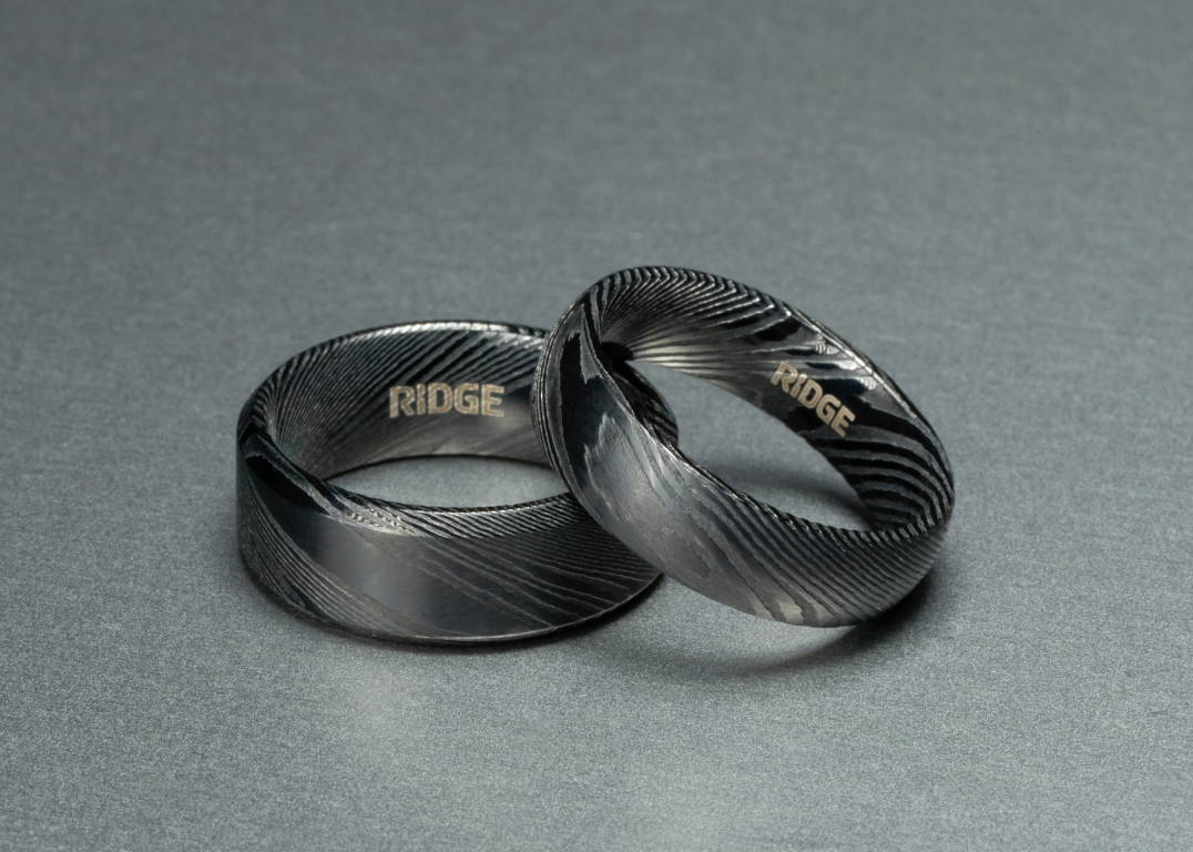 ridge premium black damascus rings