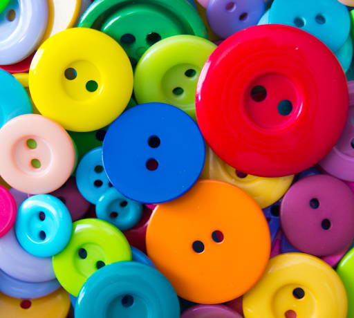 Flat two hole buttons