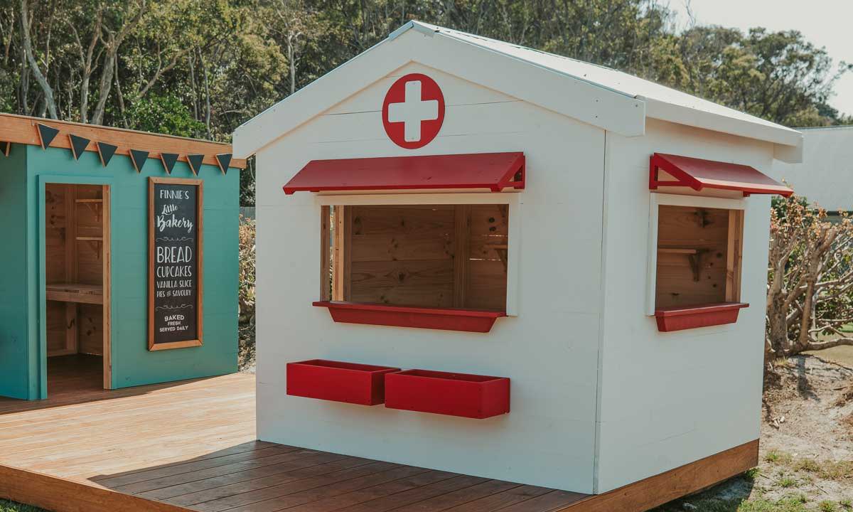 A hosipital themed cubby house for play based learning village