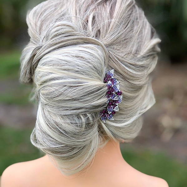 Purple gemstone hair clip