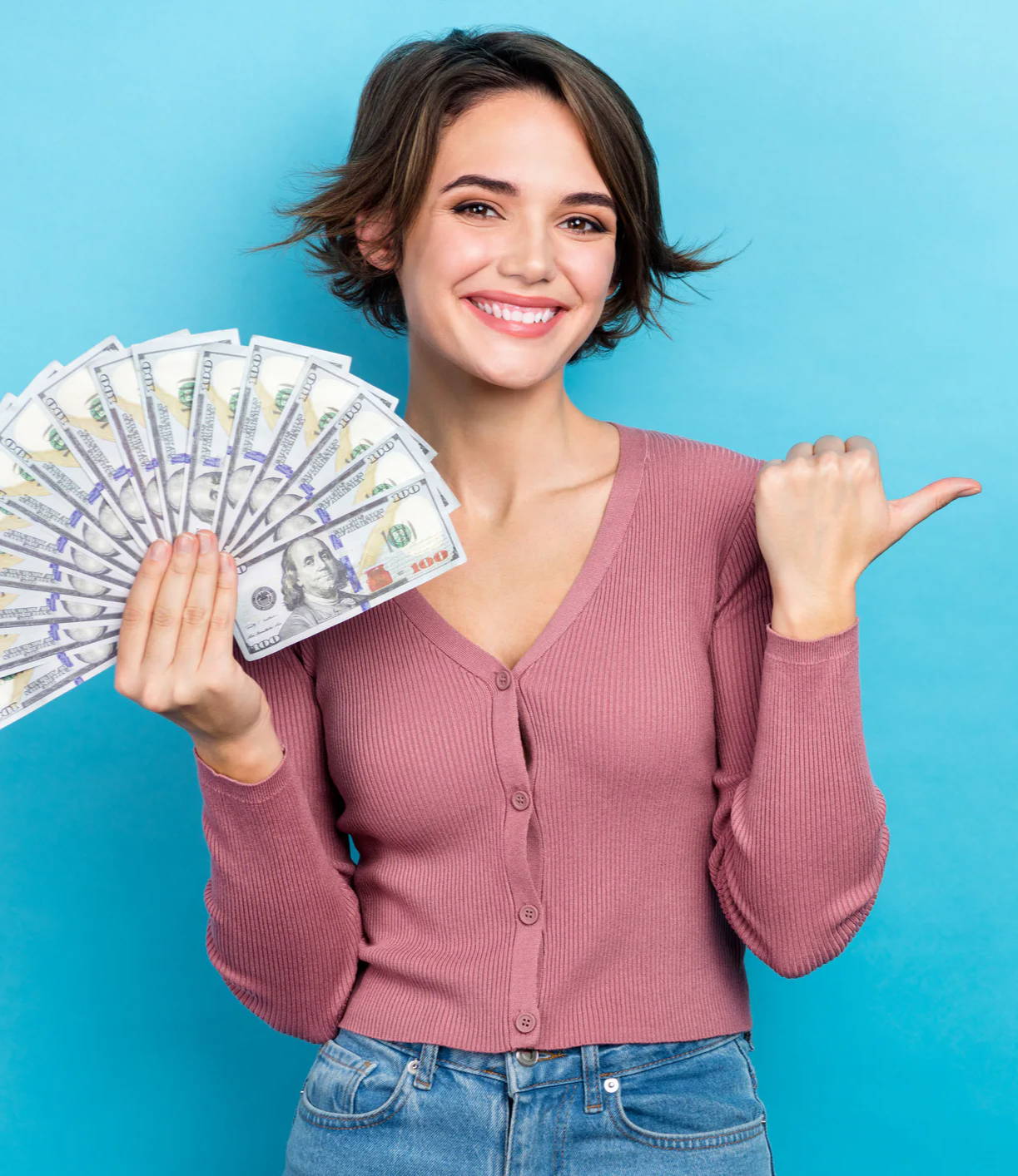 Woman with cash