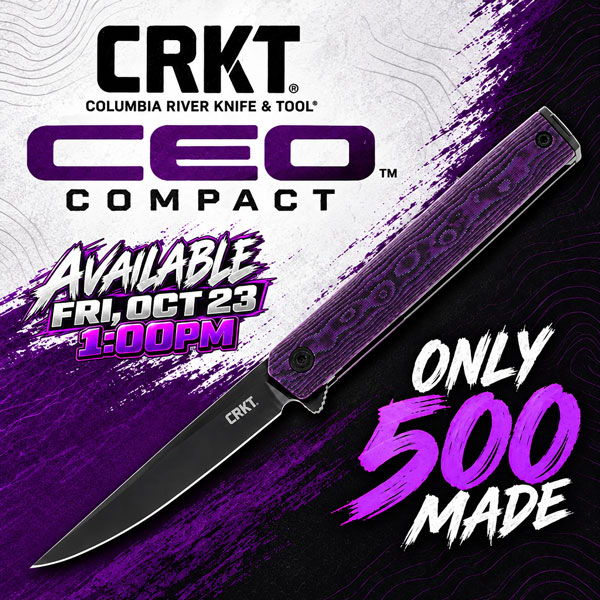 CRKT CEO Compact limited edition, only 500 made, available October 23 at 1pm EST.