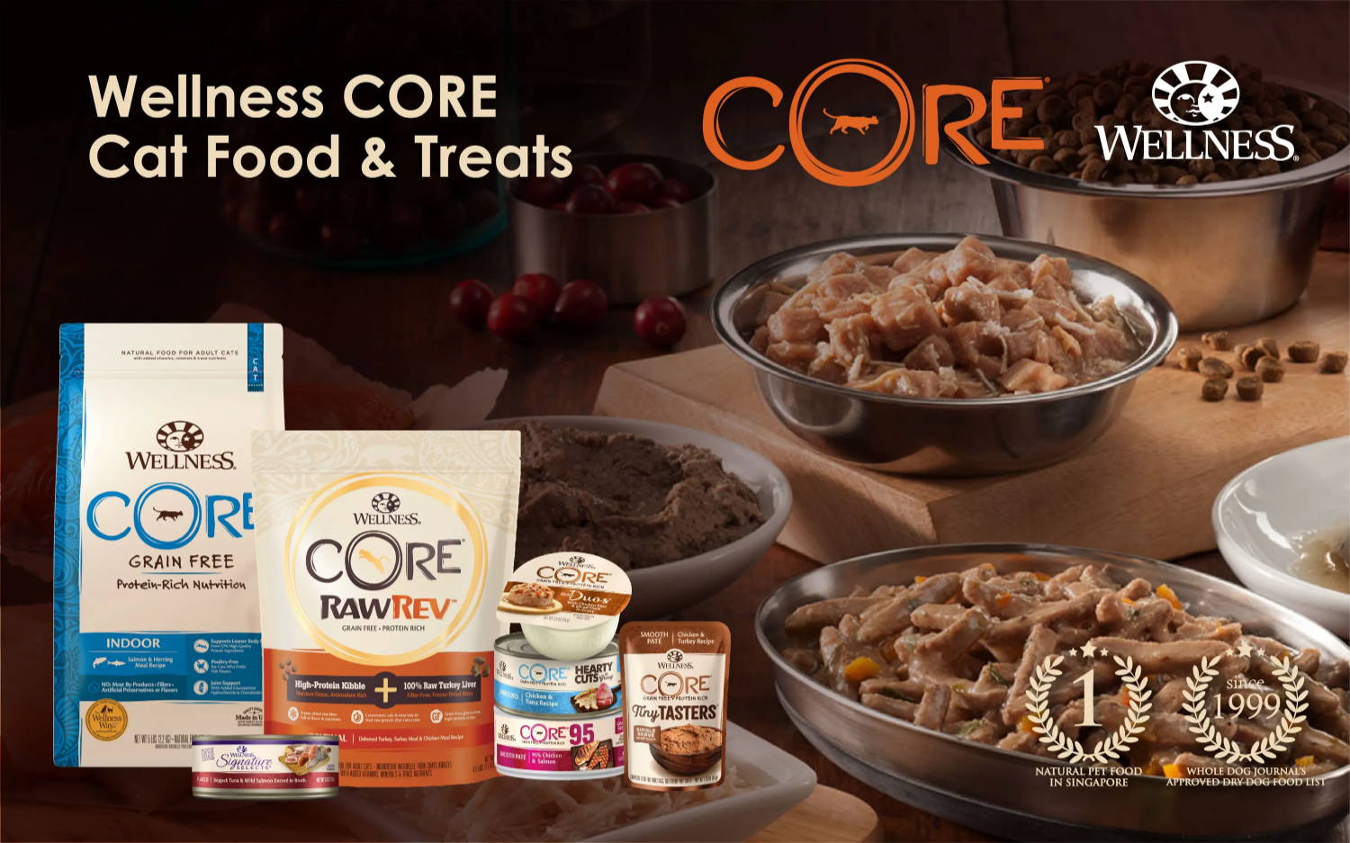 wellness core pet food and treats singapore branding banner for cats pawpy kisses pet shop