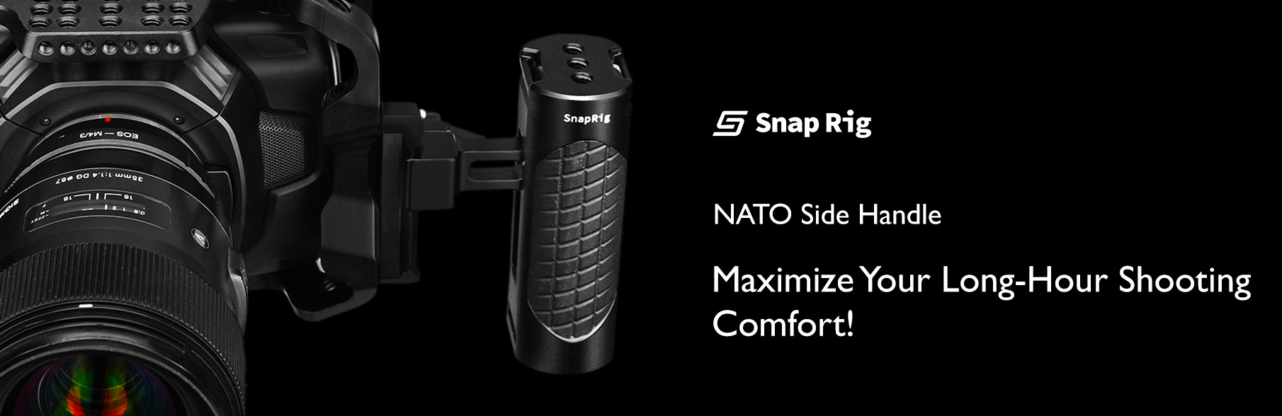 Proaim SnapRig Mini Side Handle (NATO Mount) for Camera Cage Rigs. ASHM246