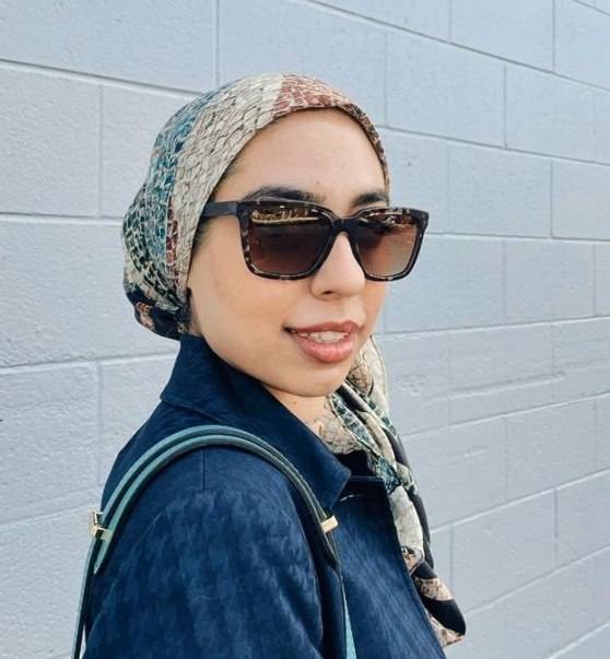 Woman wearing Cosmo, Oversized Square Polarized Sunglasses for Women