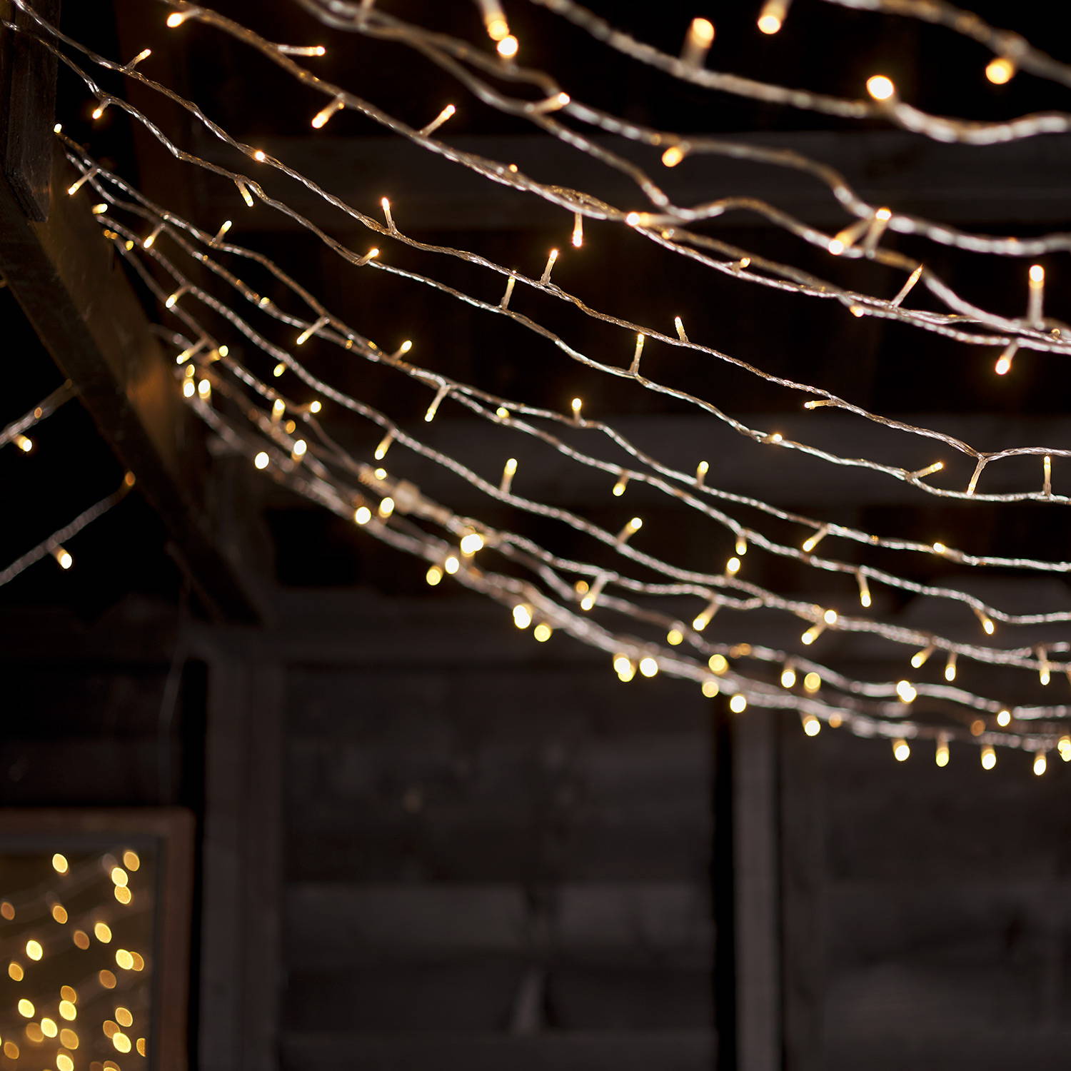 Ceiling of outdoor string lights