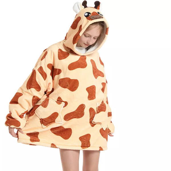 kids giraffe hooded blanket
