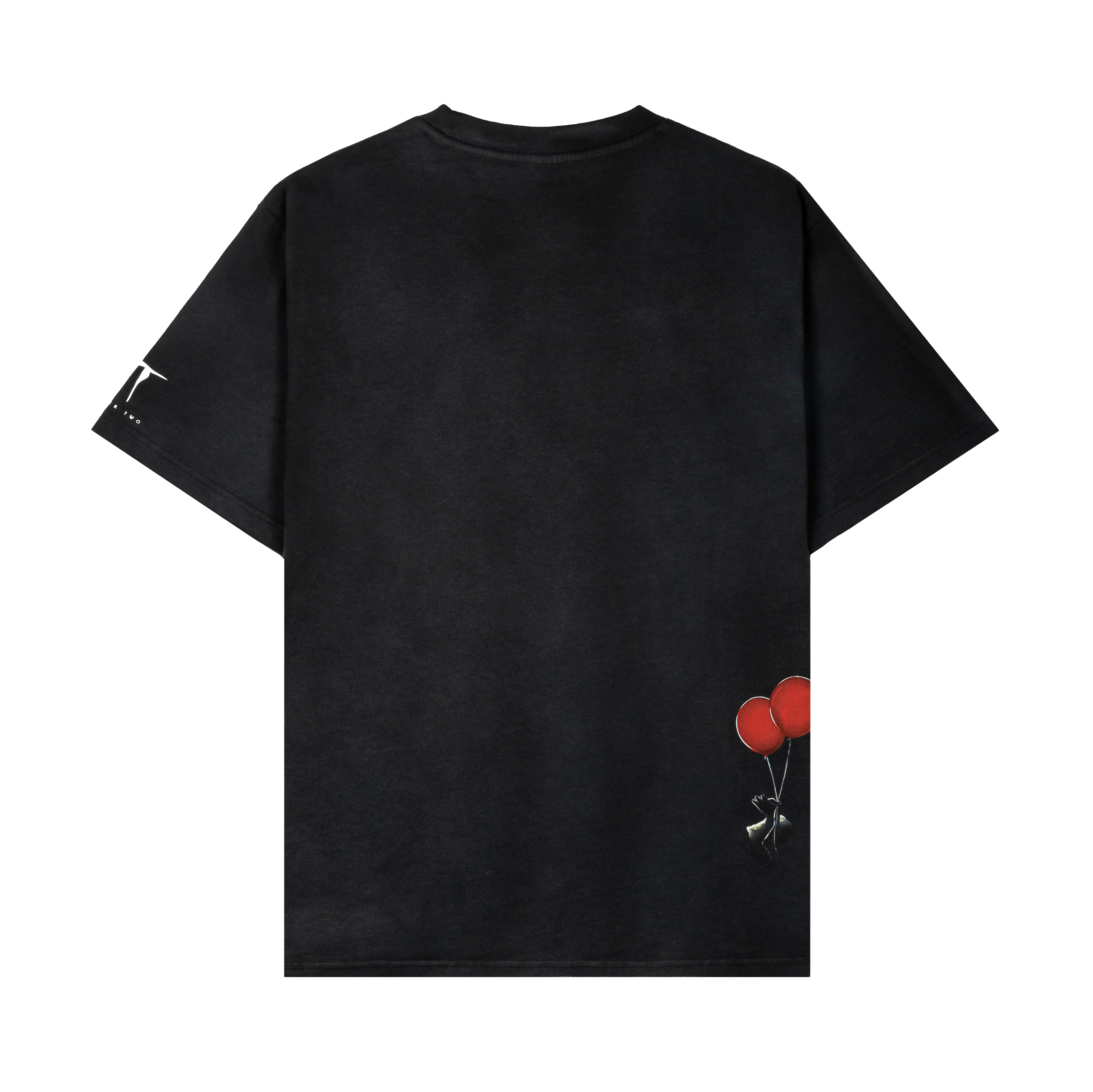 Black t-shirt featuring a clown design and the word 