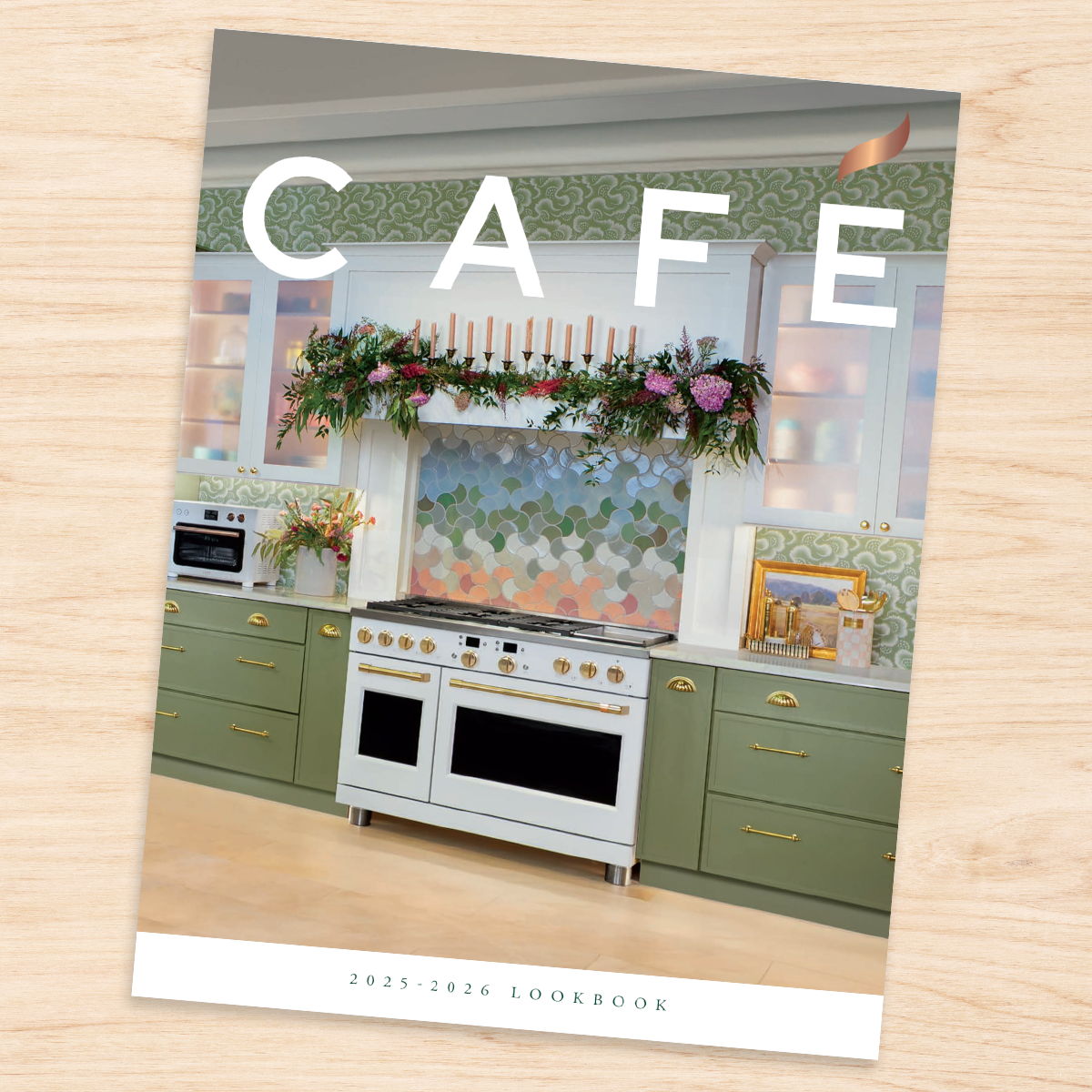 A stylish kitchen with a prominent 
