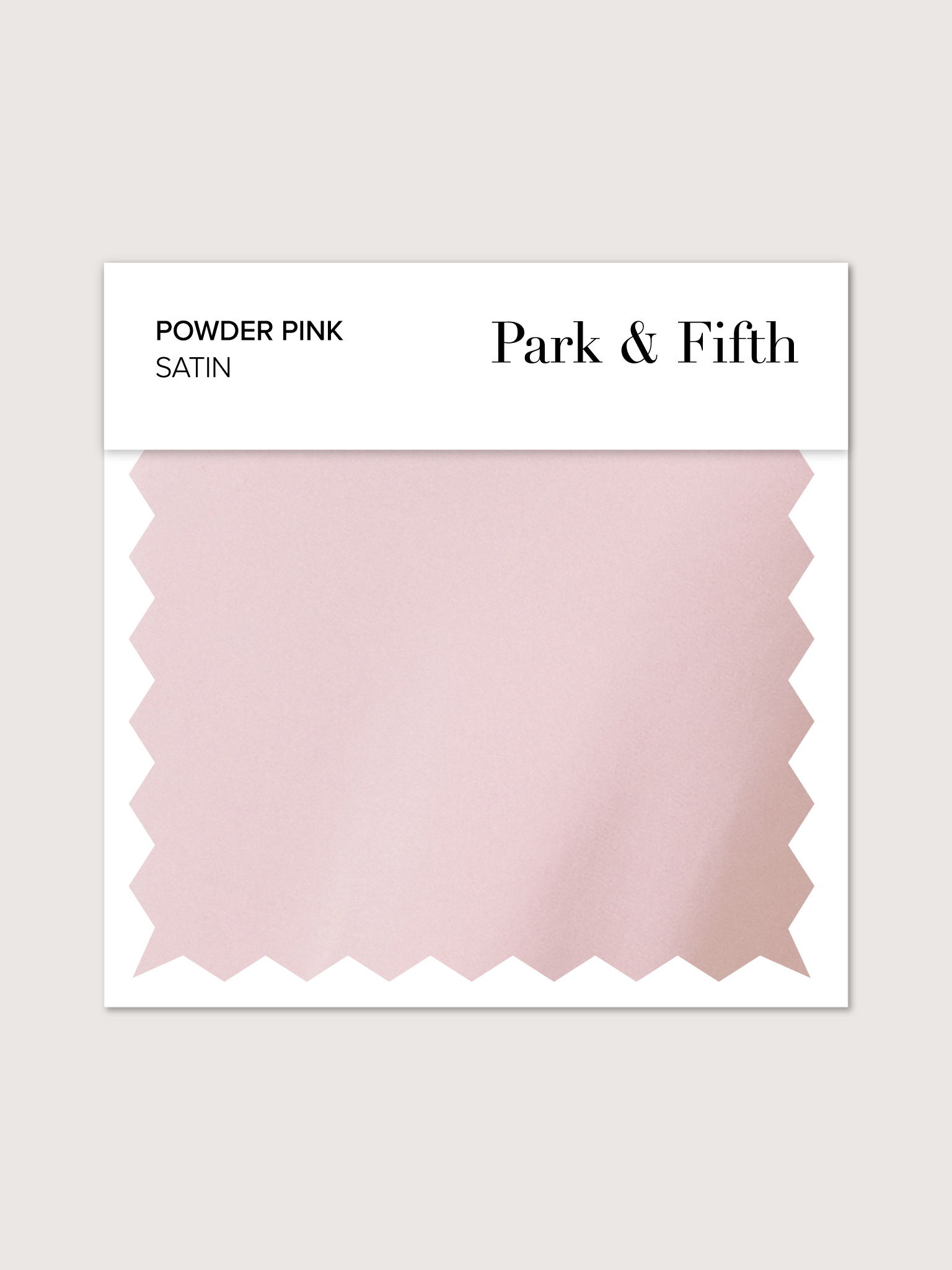 Powder pink satin fabric swatch from Park & Fifth.