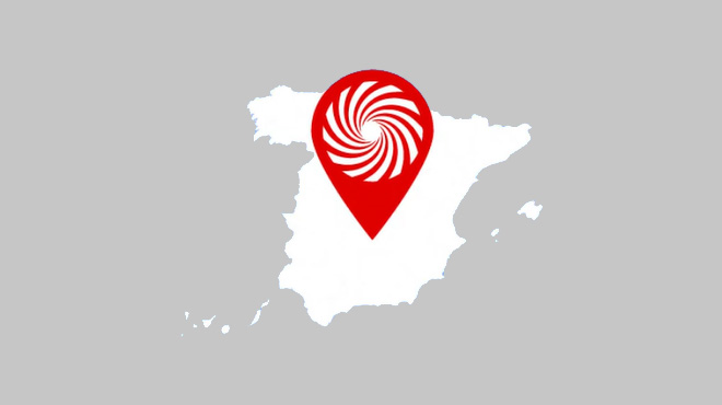 Mapa de España con logo MediaMarkt