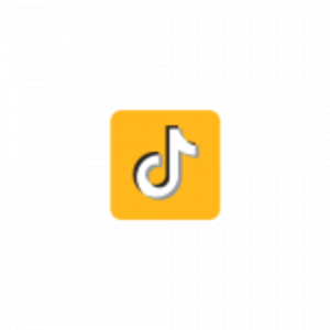 TikTok logo with a yellow background.